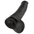 Król Cock 15 - czarny dildo z jądrami i przyssawką (38 cm)