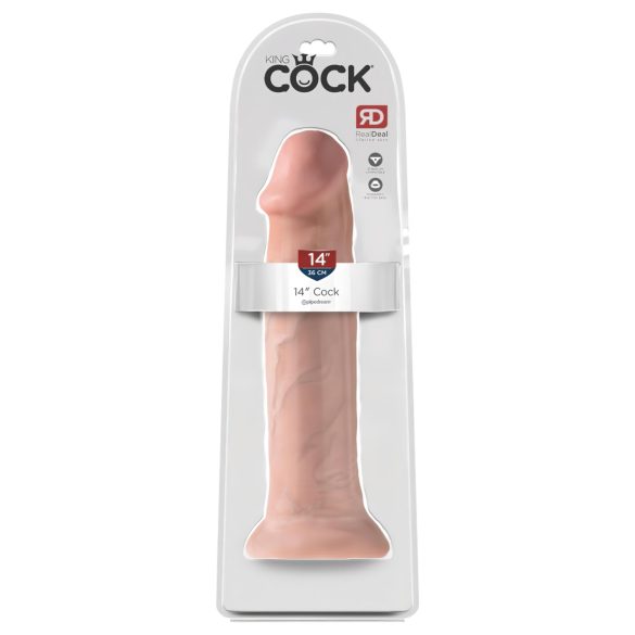 King Cock 14 - duży dildo z przyssawką (36 cm) - naturalny