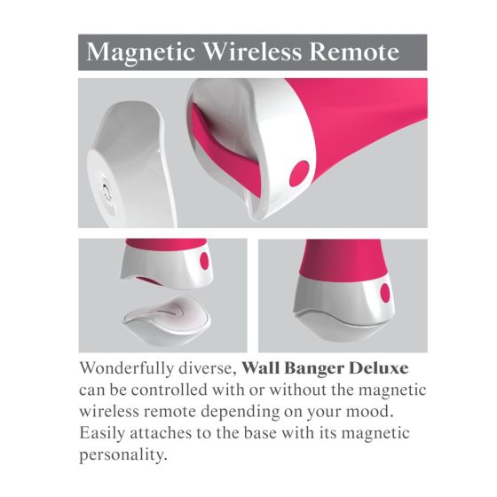 3Some wall banger deluxe - ładowalny, sterowany radiowo wibrator na drążku (różowy)