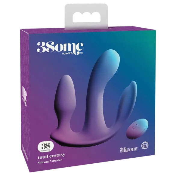 3Some Total Ecstasy - akumulatorowy potrójny wibrator radiowy (fioletowy)