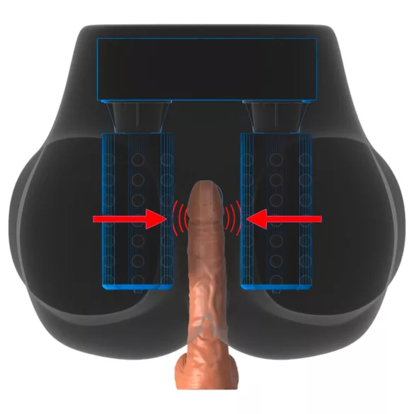 PDX Elite Milk Me Silly - wibrujący tors masturbator (naturalny)