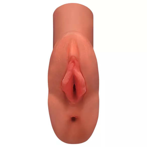 PDX - masturbator męski 2w1 - realistyczny, ciemny, naturalny kolor