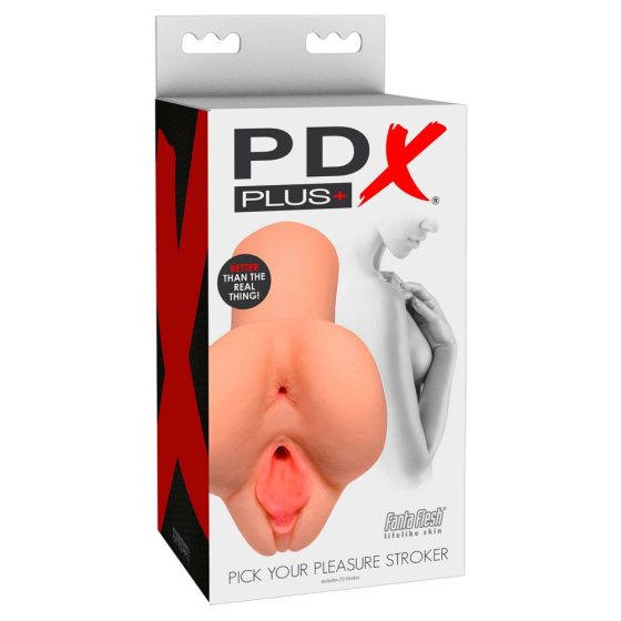 PDX Pick Your Pleasure Stroker - realistyczny masturbator 2 w 1 (naturalny)
