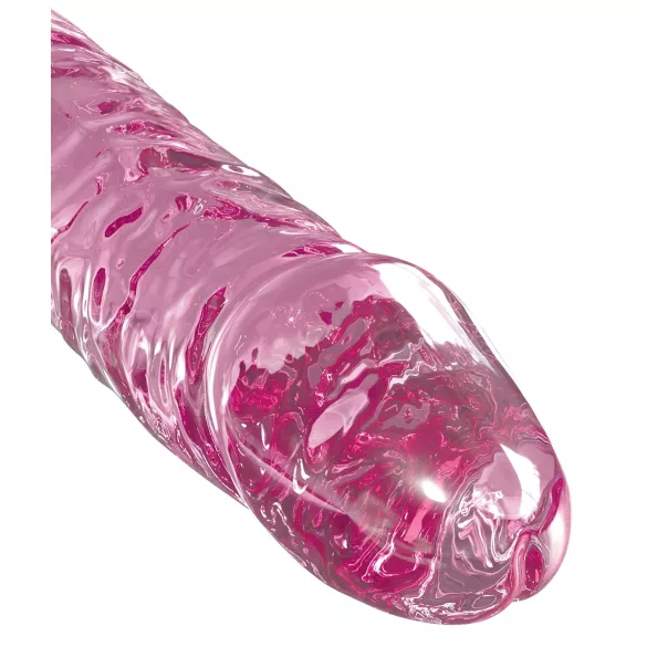 Icicles No. 86 - szklany dildo penisowy - różowy
