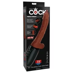   King Cock Plus 7,5 - wibrator z jądrami - realistyczny brązowy