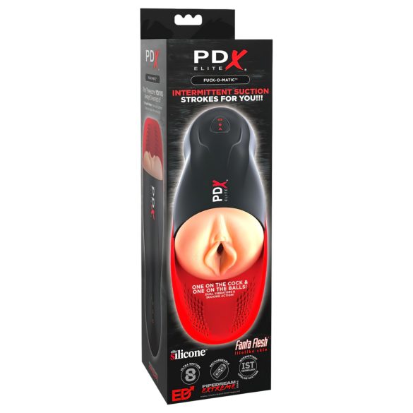 PDX Elite Fuck-O-Matic - akumulatorowy masturbator z funkcją ssania