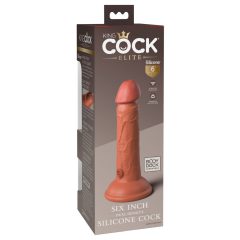   King Cock Elite 6 - zaciskane, realistyczne dildo (15 cm) - ciemne