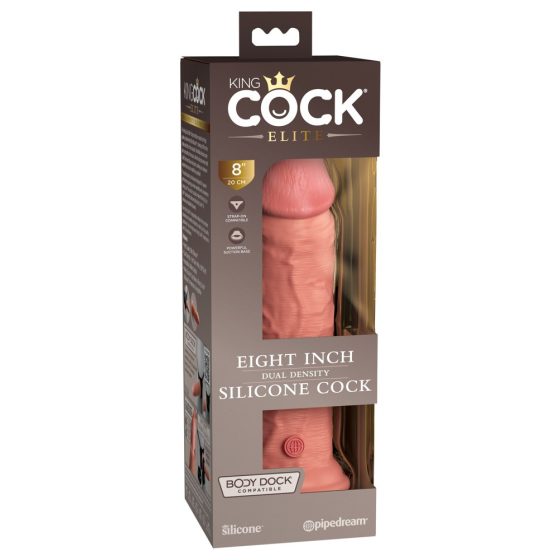 King Cock Elite 8 - zaciskane, realistyczne dildo (20 cm) - naturalne