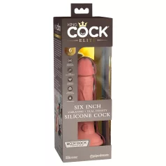   King Cock Elite 6 - wibrator z przyssawką (15 cm) - naturalny kolor