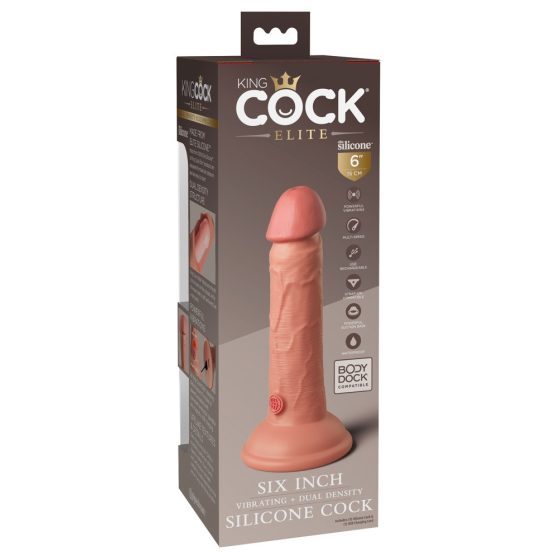 King Cock Elite 6 - zaciskane, realistyczne dildo (15 cm) - naturalne
