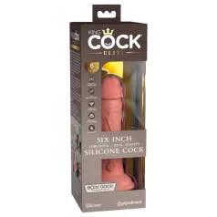   King Cock Elite 6 - realistyczny wibrator - 15 cm - ciemny beżowy