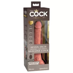   King Cock Elite 7 - wibrator z przyssawką i pilotem - 18cm - cielisty