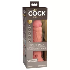   King Cock Elite 8 - wibrator z przyssawką - 20 cm - naturalny