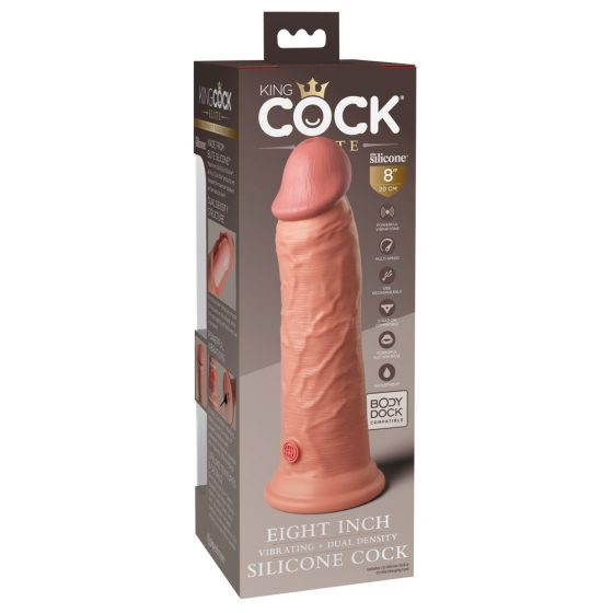 King Cock Elite 8 - zaciskany, realistyczny wibrator (20 cm) - naturalny
