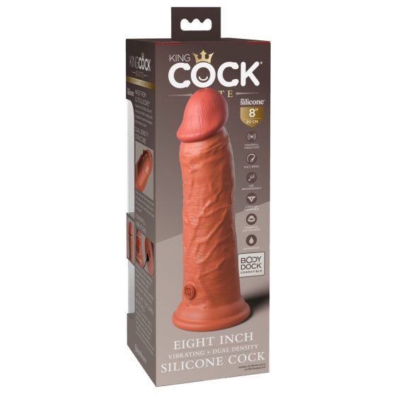 King Cock Elite 8 - zaciskane, realistyczne dildo 20 cm (ciemny naturalny)
