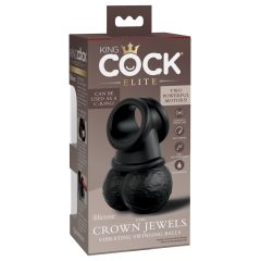   King Cock Elite Crown Jewels - wibrujący pierścień na penisa (czarny)