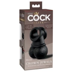   King Cock Elite Crown Jewels - Zacisk wahadłowy, owijka na penisa (czarny)