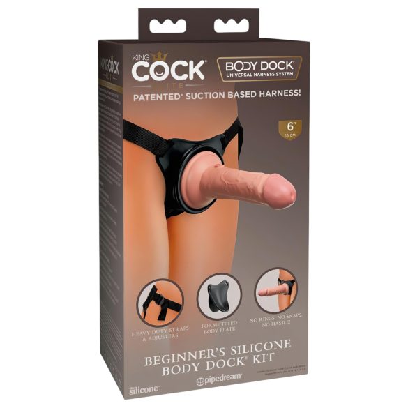 King Cock Elite Beginner's - przypinany dildo (naturalny)