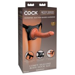   King Cock Elite Comfy - dildo na pasku z uprzężą (ciemny naturalny)