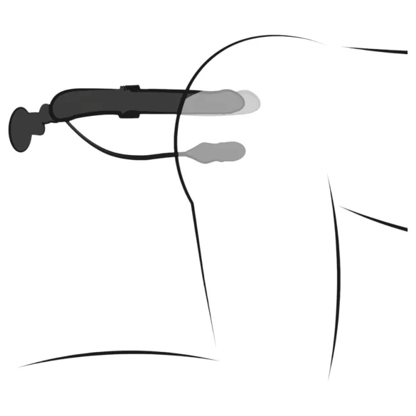 Fetish - wibrator z funkcją pchającą - silikon - czarny