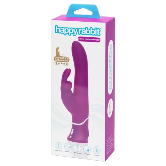 Happyrabbit Power Motion - ładowalny, wodoodporny wibrator pchający (fioletowy)