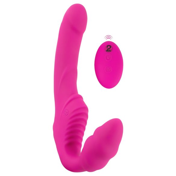 Strapless Strap-On - przypinany wibrator (różowy)