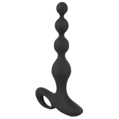 Black Velvets - wibrator analny z koralikami - czarny