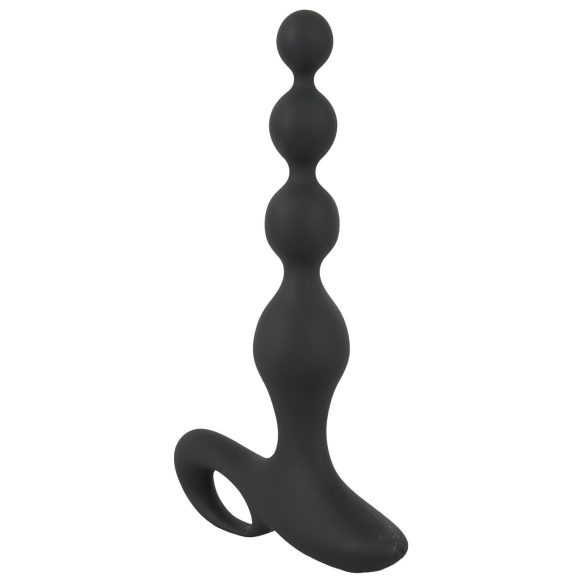 Black Velvet - koralikowy wibrator analny (czarny)