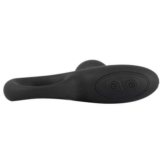 Black Velvet - ładowalny, wodoodporny wibrator analny z koralikami (czarny)