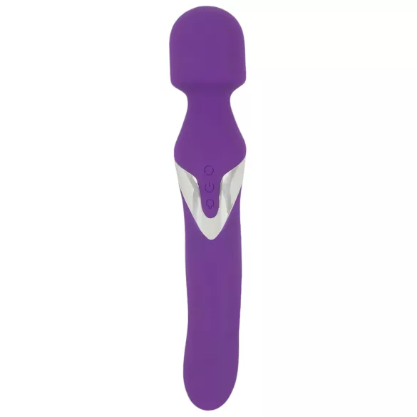 Javida - wibrator masujący 2w1 z perełkami - silikon fioletowy
