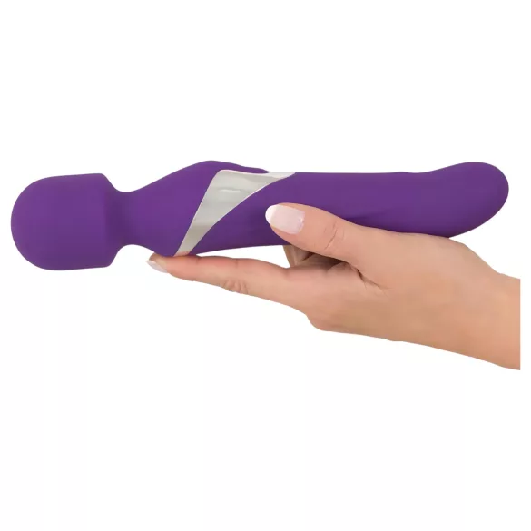 Javida - wibrator masujący 2w1 z perełkami - silikon fioletowy