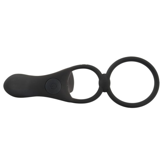 Black Velvet - wibrator na baterie i pierścień na penisa 2 w 1 (czarny)