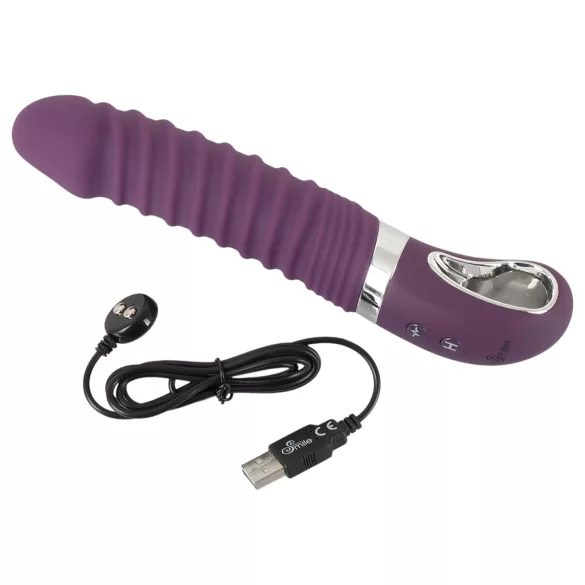 Smile - wibrator ładowany USB z funkcją podgrzewania - silikon, fioletowy