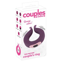   Couples Choice - zasilany bateryjnie pierścień na penisa z dwoma silnikami (fioletowy)