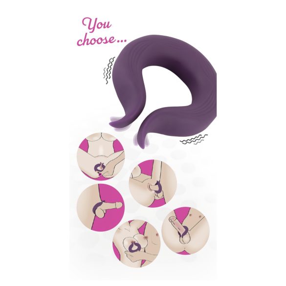 Couples Choice - pierścień na penisa z akumulatorem, 2 silniki - fioletowy