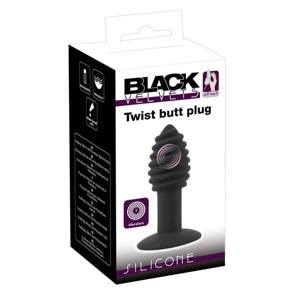 Black Velvet Twist - akumulatorowy silikonowy wibrator analny (czarny)