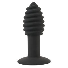   Black Velvet Twist - silikonowy wibrator analny z możliwością ładowania (czarny)