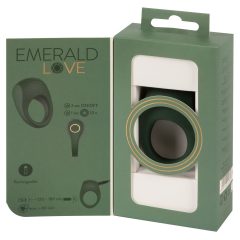   Emerald Love - ładowalny, wodoodporny wibrujący pierścień na penisa (zielony)