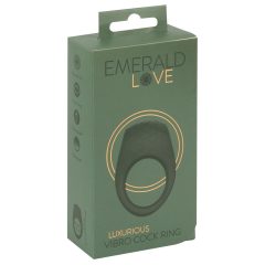   Emerald Love - ładowalny, wodoodporny wibrujący pierścień na penisa (zielony)