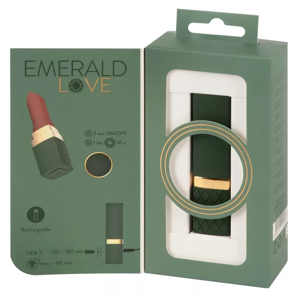 Emerald Love - wibrująca szminka ładowana USB - wodoodporna - czerwona