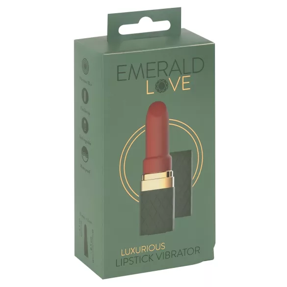 Emerald Love - wibrująca szminka ładowana USB - wodoodporna - czerwona