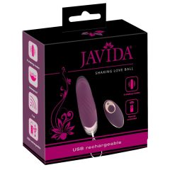   Javida Shaking Love - zasilane bateryjnie, sterowane radiowo, pulsujące wibrujące jajko (fioletowe)