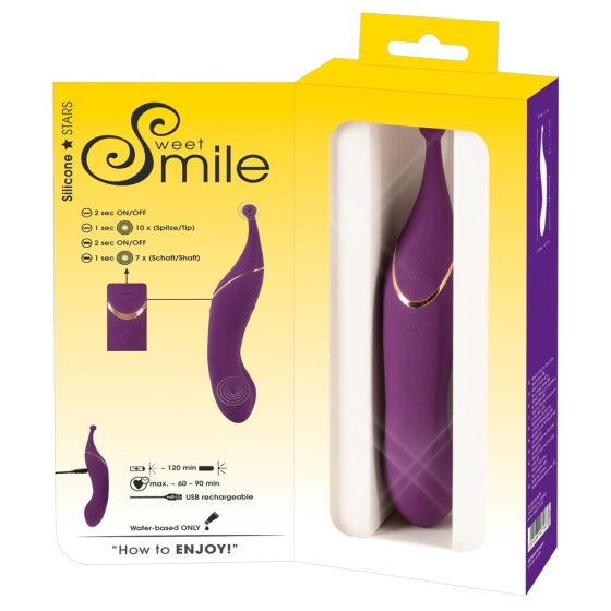 SMILE Double - ładowalny wibrator łechtaczkowy 2 w 1 (fioletowy)