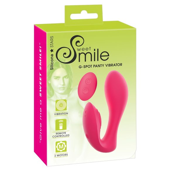 SMILE Panty - akumulatorowy, zdalnie sterowany 2w1 wibrator (różowy)
