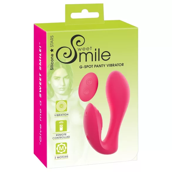 SMILE - wibrujące majtki z pilotem - akumulatorowe 2w1 - różowe