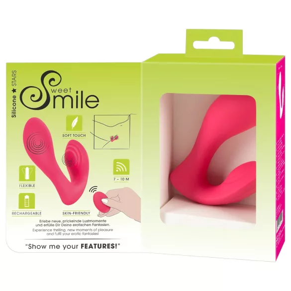 SMILE - wibrujące majtki z pilotem - akumulatorowe 2w1 - różowe