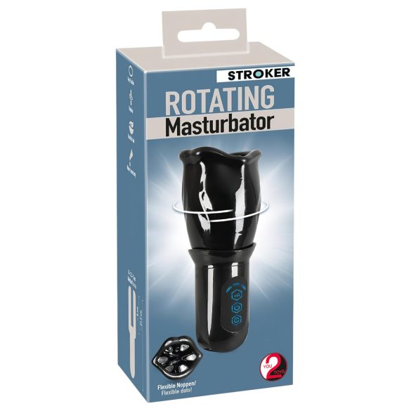 STROKER Rotating - obrotowy mk. ust masturbator (czarny)