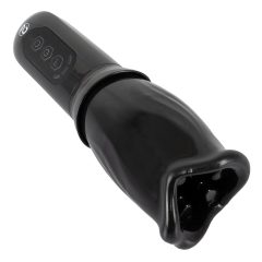   STROKER Rotating - zasilany bateryjnie, obrotowy masturbator ze sztucznymi ustami (czarny)