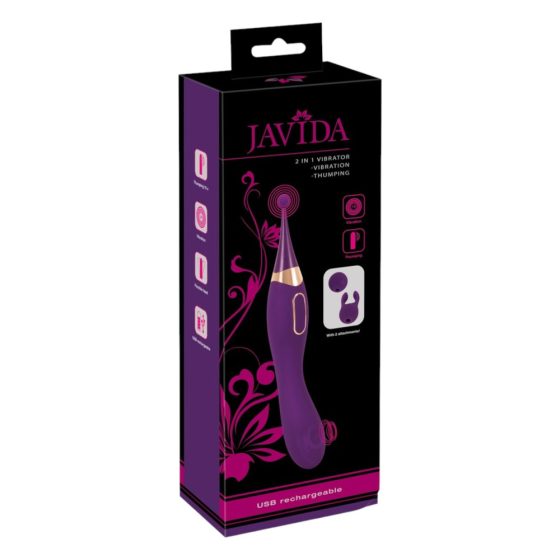 Javida - bezprzewodowy stymulator łechtaczki i wibrator 2 w 1 (fioletowy)