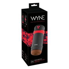   WYNE 04 - Akumulatorowy, wibrująco-ssący masturbator (czarno-czerwony)